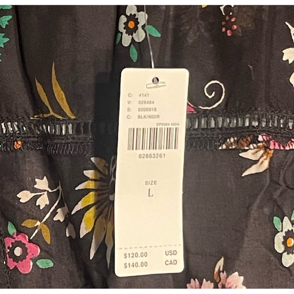 Anthropologie Pintucked Brown Floral Robe NWT Size Large - Picture 12 of 15